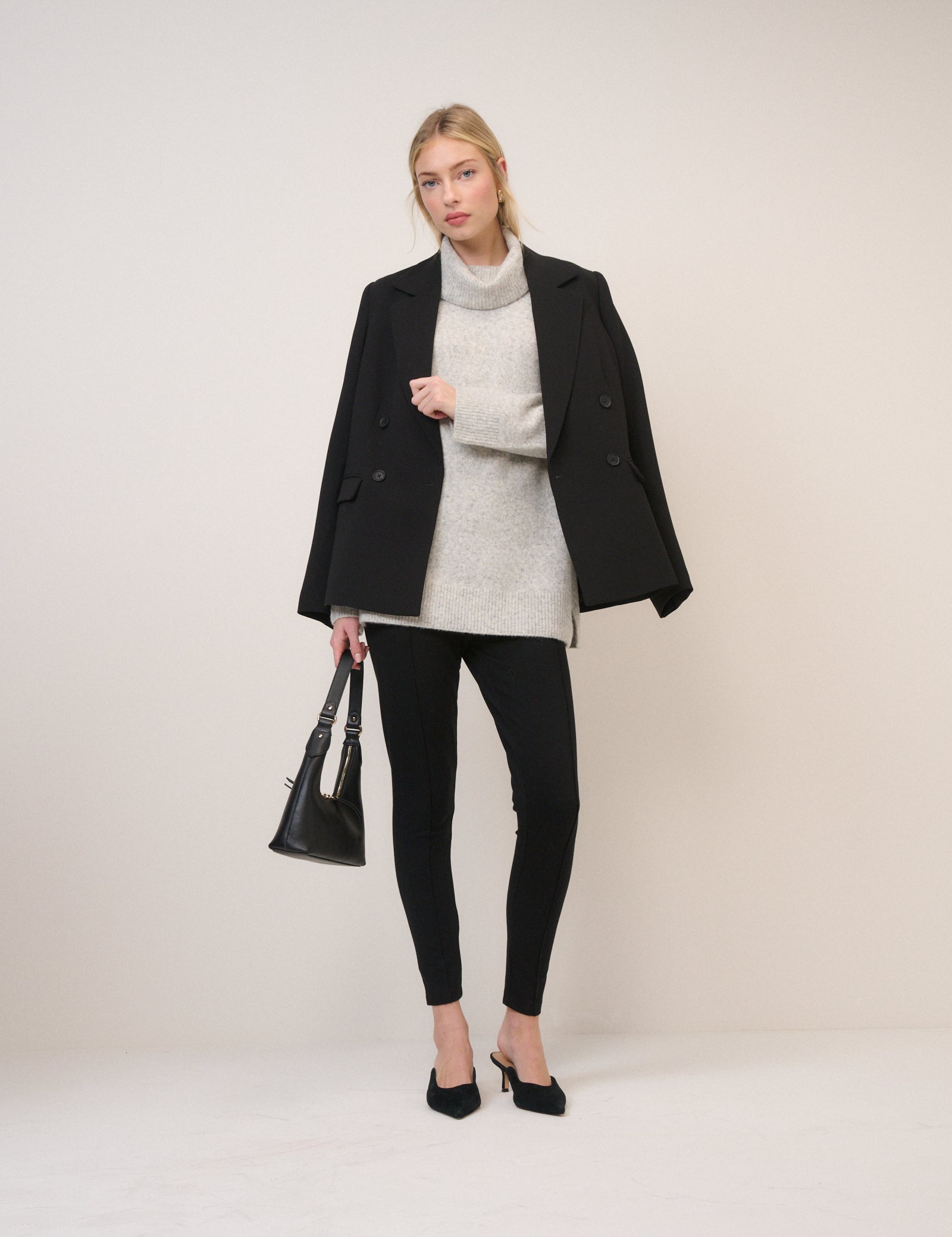 Grey Roll Neck Longline Jumper Knitwear - Image 4