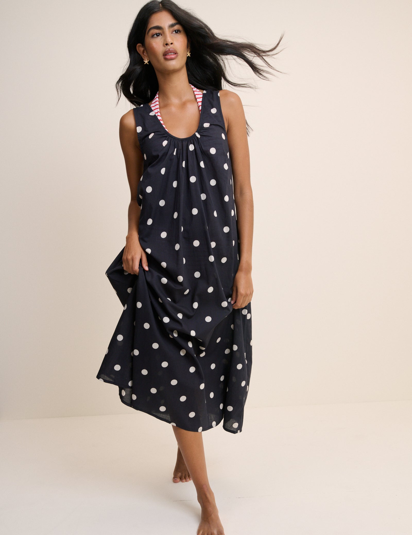 Black Polka Dot Beach Dress - Image 4