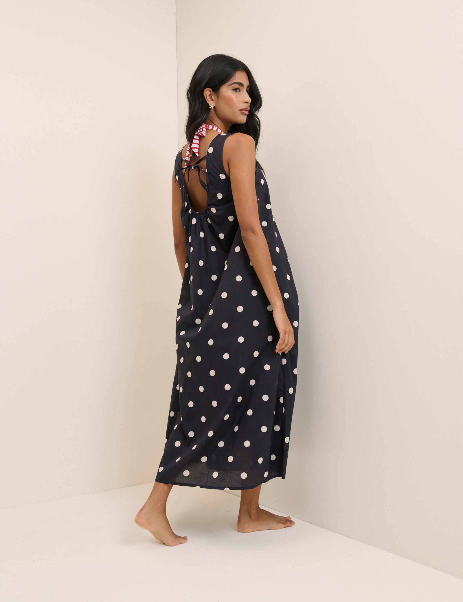 Black Polka Dot Beach Dress