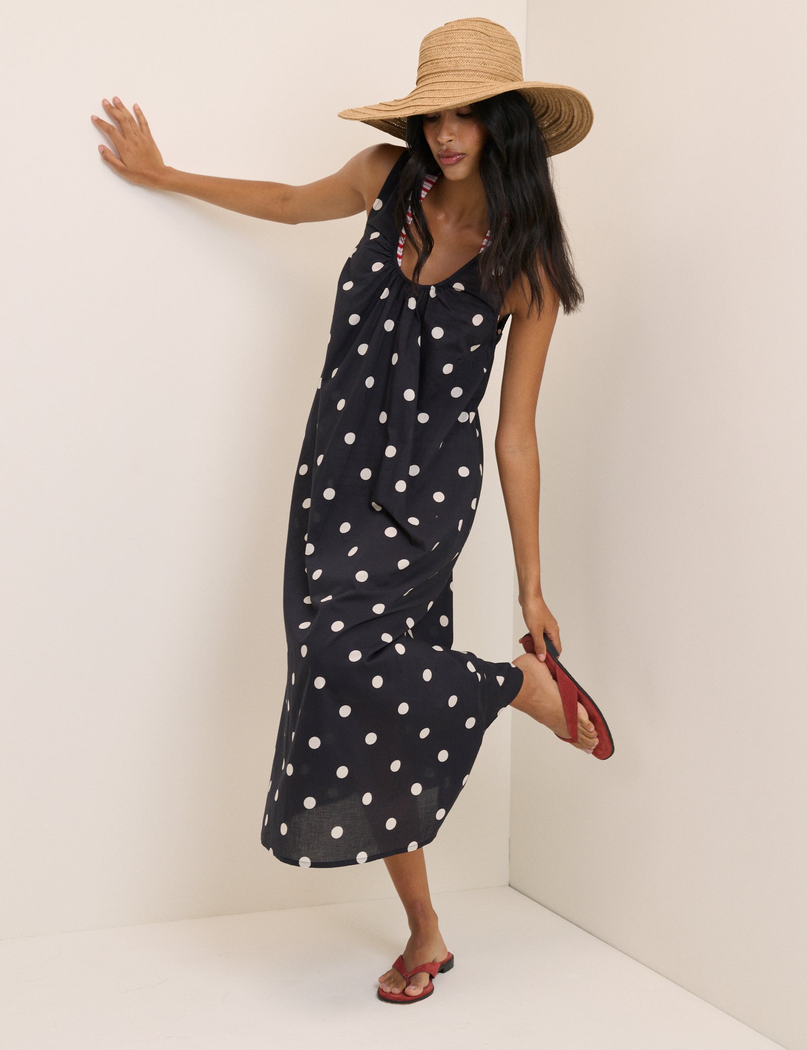 Black Polka Dot Beach Dress